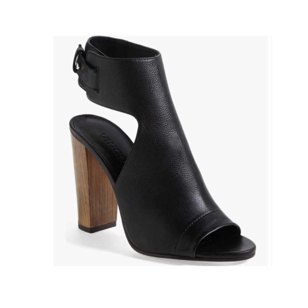 Vince Addie Open-Toe Bootie Block Heel Sandals Bl… - image 1